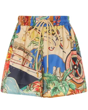 Nautical Map Alight Drawstring Short