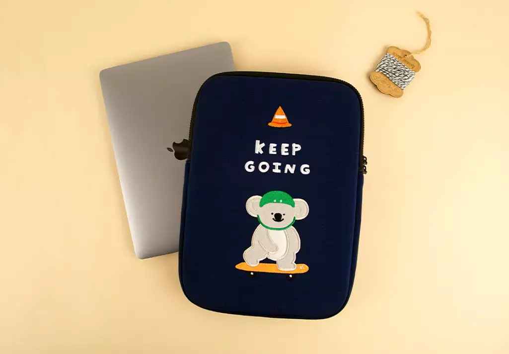 Navyblue Koala Laptop Sleeves iPad 11 13 15 inch Cases Protective Covers Purses Skins Handbags Square Cushion Carrying Pouches D