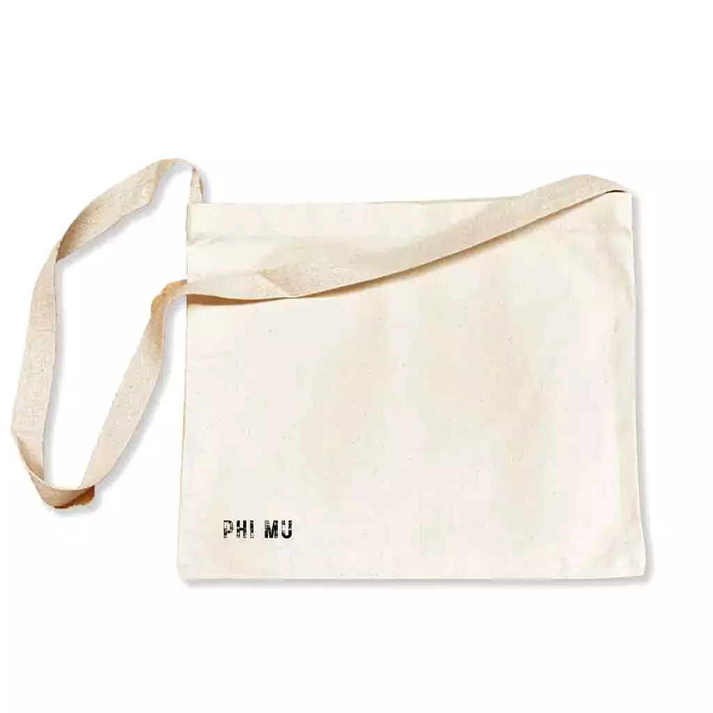 Phi Mu Sorority Messenger Bag with Cross Body Strap