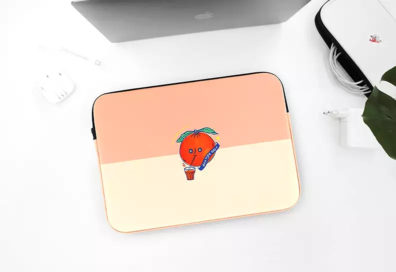 Pink Orange Graphic Laptop Sleeves 13 15 inch Cases Protective Covers Handbags Square Pouches Designer Artist Prints Cute Lightw