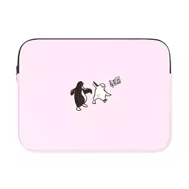 Pink Penguin Graphic Laptop Sleeves 13 15 inch Cases Protective Covers Handbags Square Pouches Designer Artist Prints Cute Light