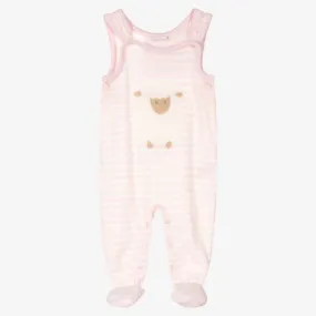 Pink Striped Knitted Dungarees