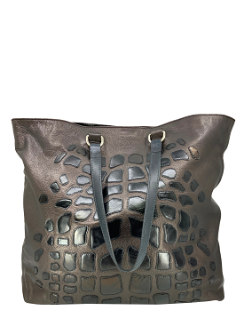 Prada Vintage Metallic Leather Large Tote