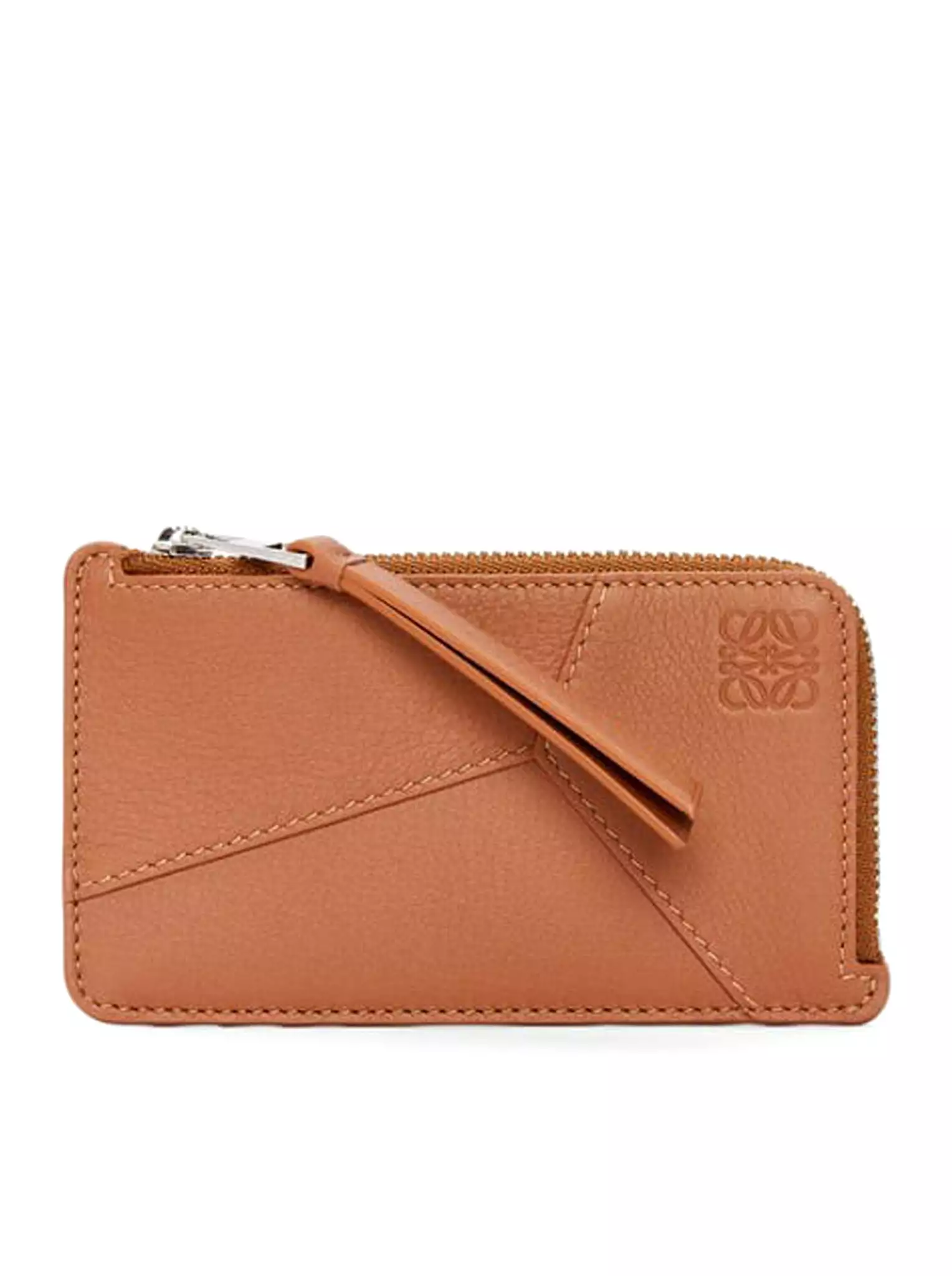 Puzzle card holder with coin purse in classic calfskin