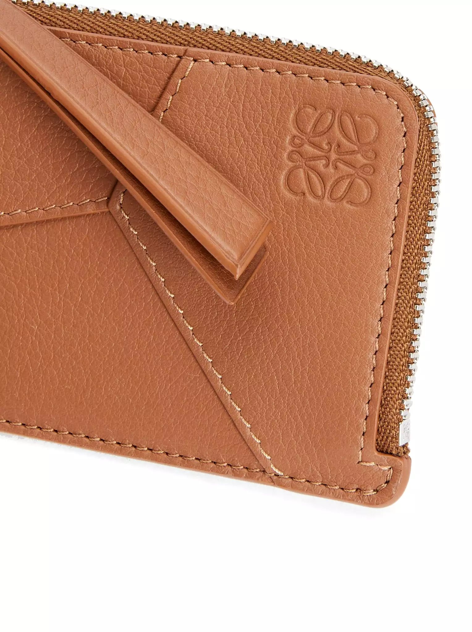 Puzzle card holder with coin purse in classic calfskin