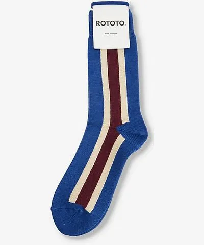 Rototo Mens D.Blue Schoolboy knit socks