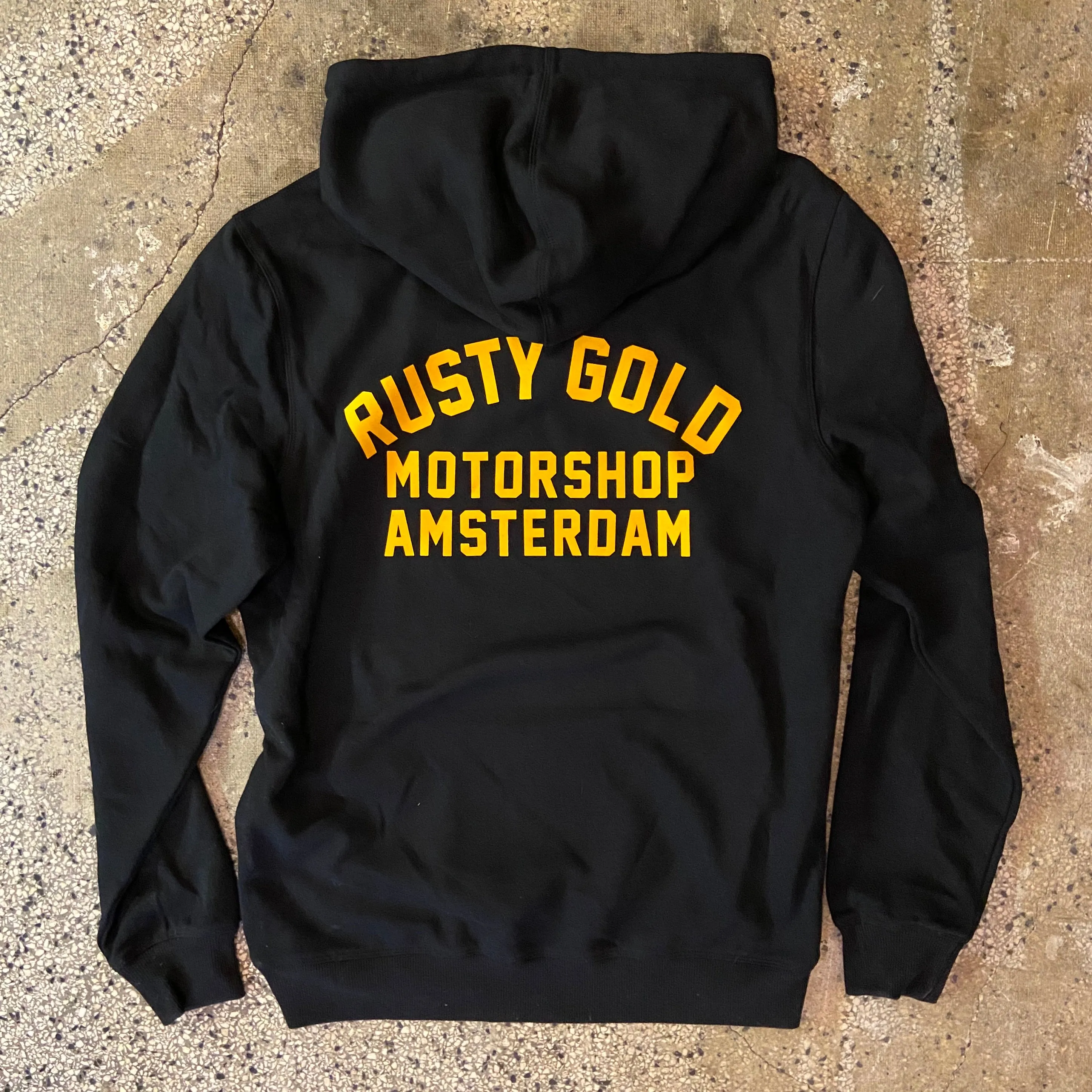 Rusty Race Hoodie Black & Gold