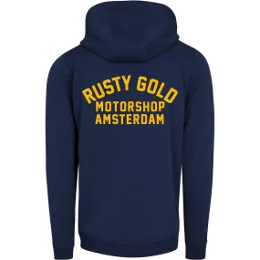 Rusty Race Hoodie Navy & Gold