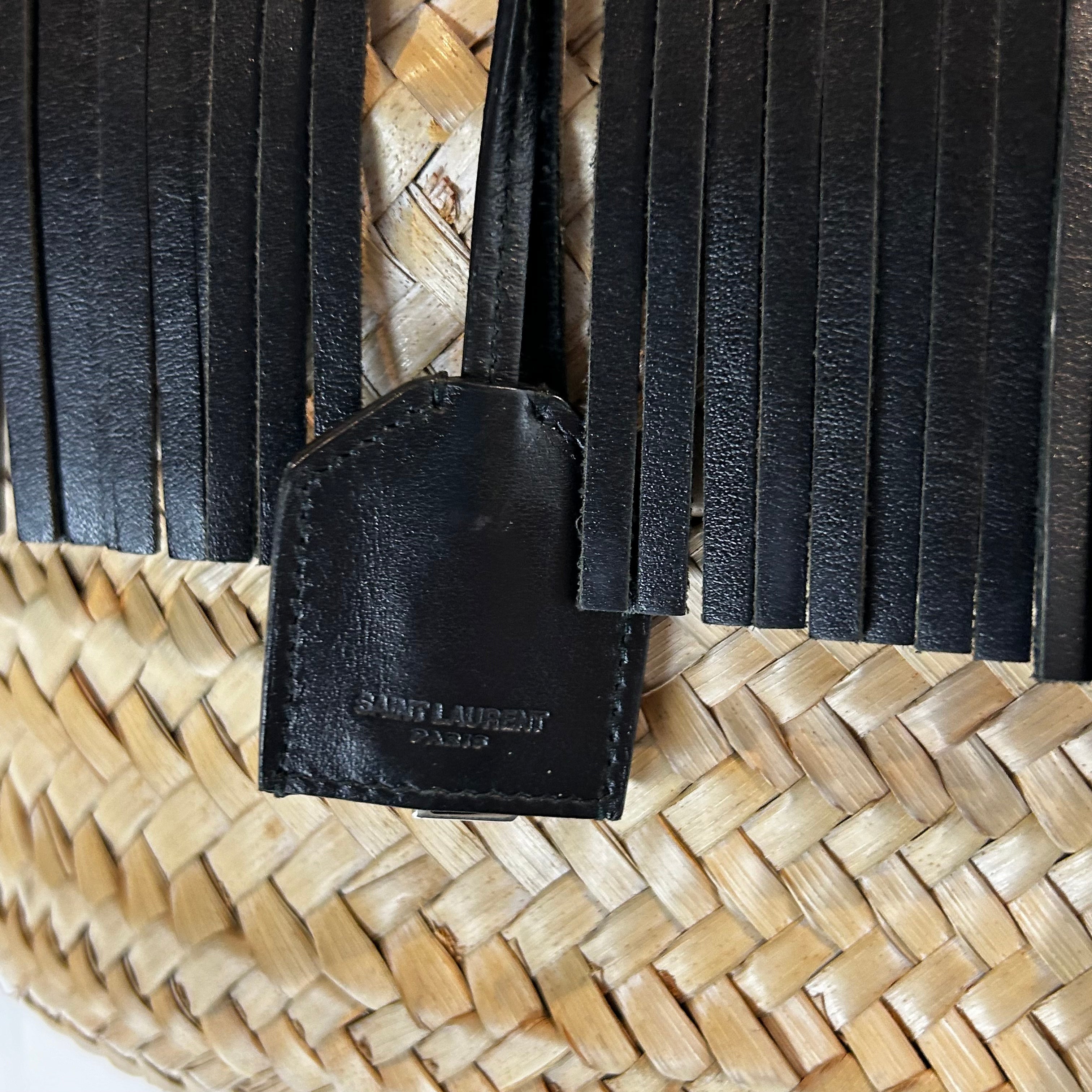 Saint Laurent Large Fringed Pannier Basket Bag