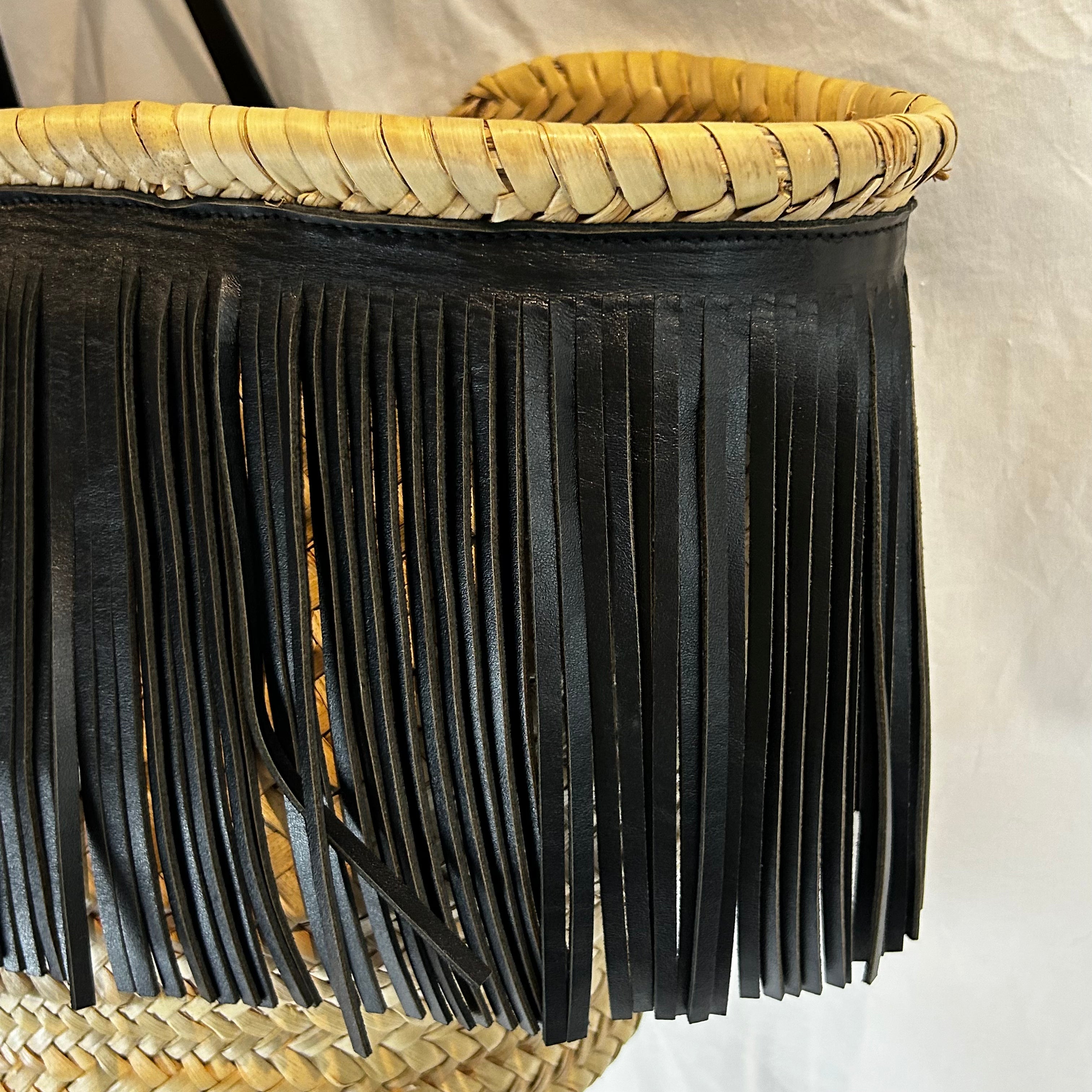 Saint Laurent Large Fringed Pannier Basket Bag