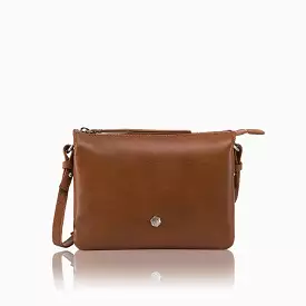 Slim Ladies Leather Crossbody, Tan