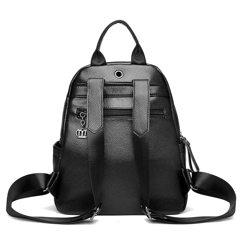 Soft leather backpack for women