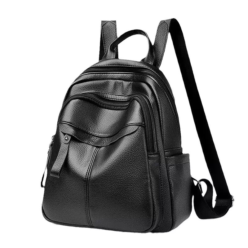 Soft leather backpack for women