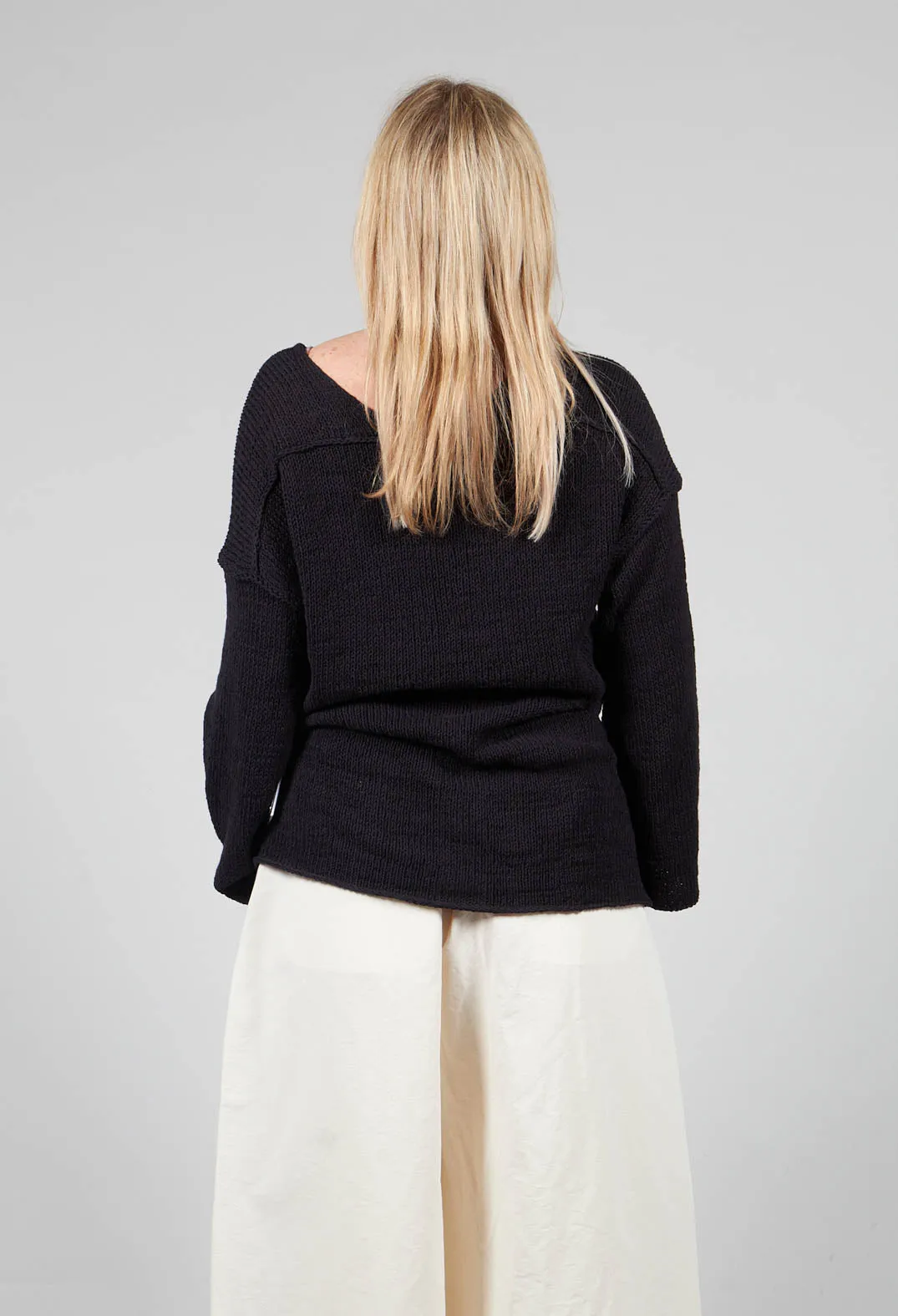 Soft V Neck Knit in Black