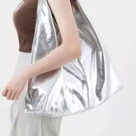 SOOK STAINABLE Metallic Silver Unisex Shopping Tote Bag