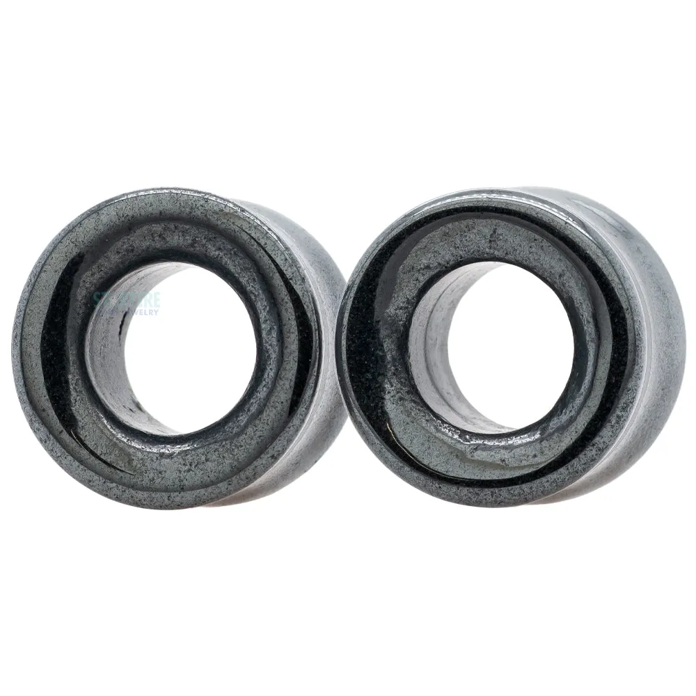 Stone Double Flare Eyelets - Hematite