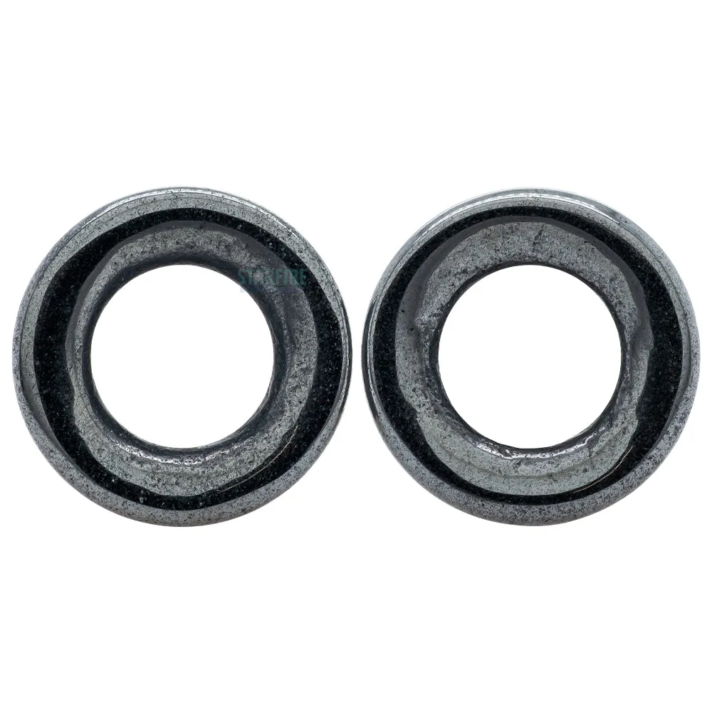 Stone Double Flare Eyelets - Hematite