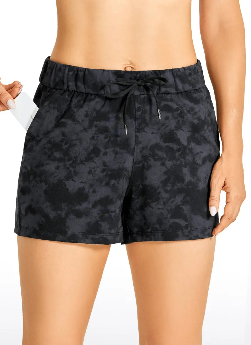 Stretch Mid-Rise Drawstring Shorts with Pockets 3.5