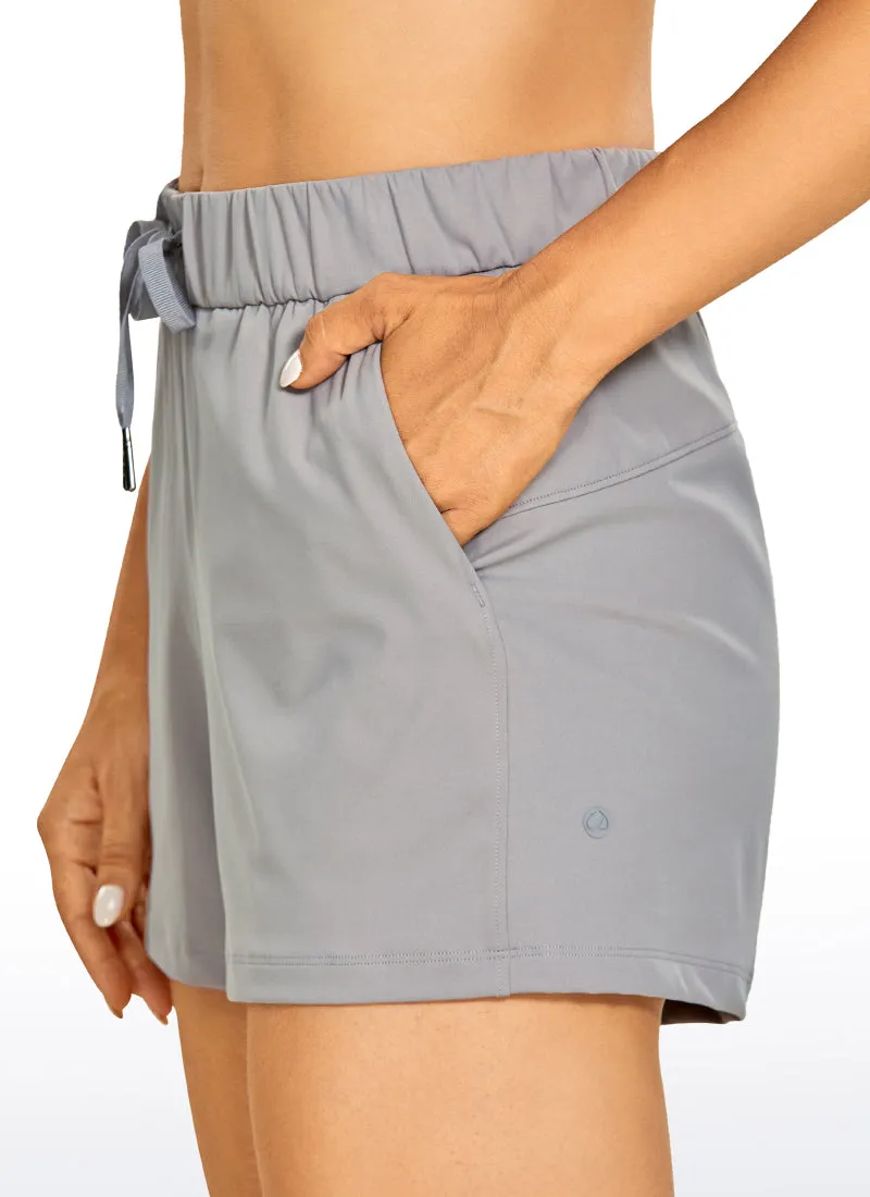 Stretch Mid-Rise Drawstring Shorts with Pockets 3.5