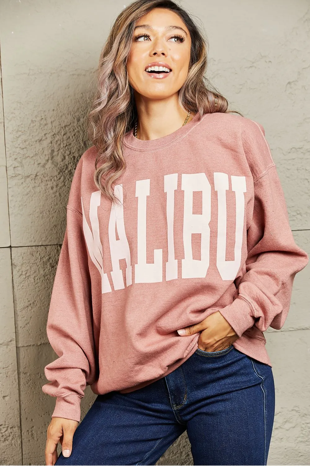 Sweet Claire Malibu Oversized Crewneck Sweatshirt