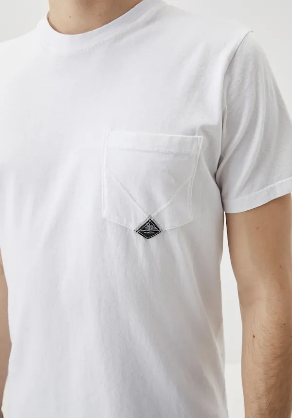 T-Shirt RoyRoger’s Pocket Man Heavy Jersey Cotone – New – Bianco