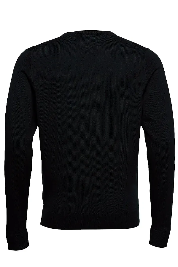 Tommy Hilfiger Cotton Silk V Neck Knit Black