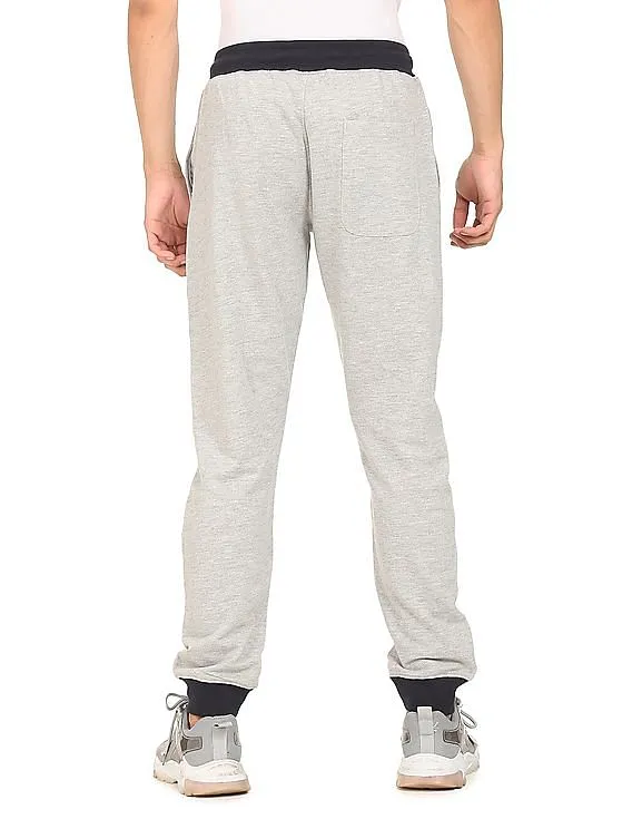 U.S. Polo Assn. Denim Co. Men Grey Drawstring Waist Heathered Joggers