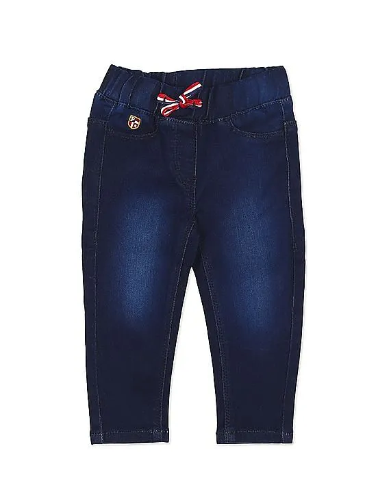 U.S. Polo Assn. Kids Drawstring Waist Stone Wash Jeans