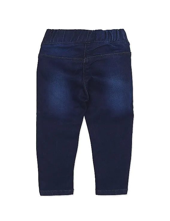 U.S. Polo Assn. Kids Drawstring Waist Stone Wash Jeans