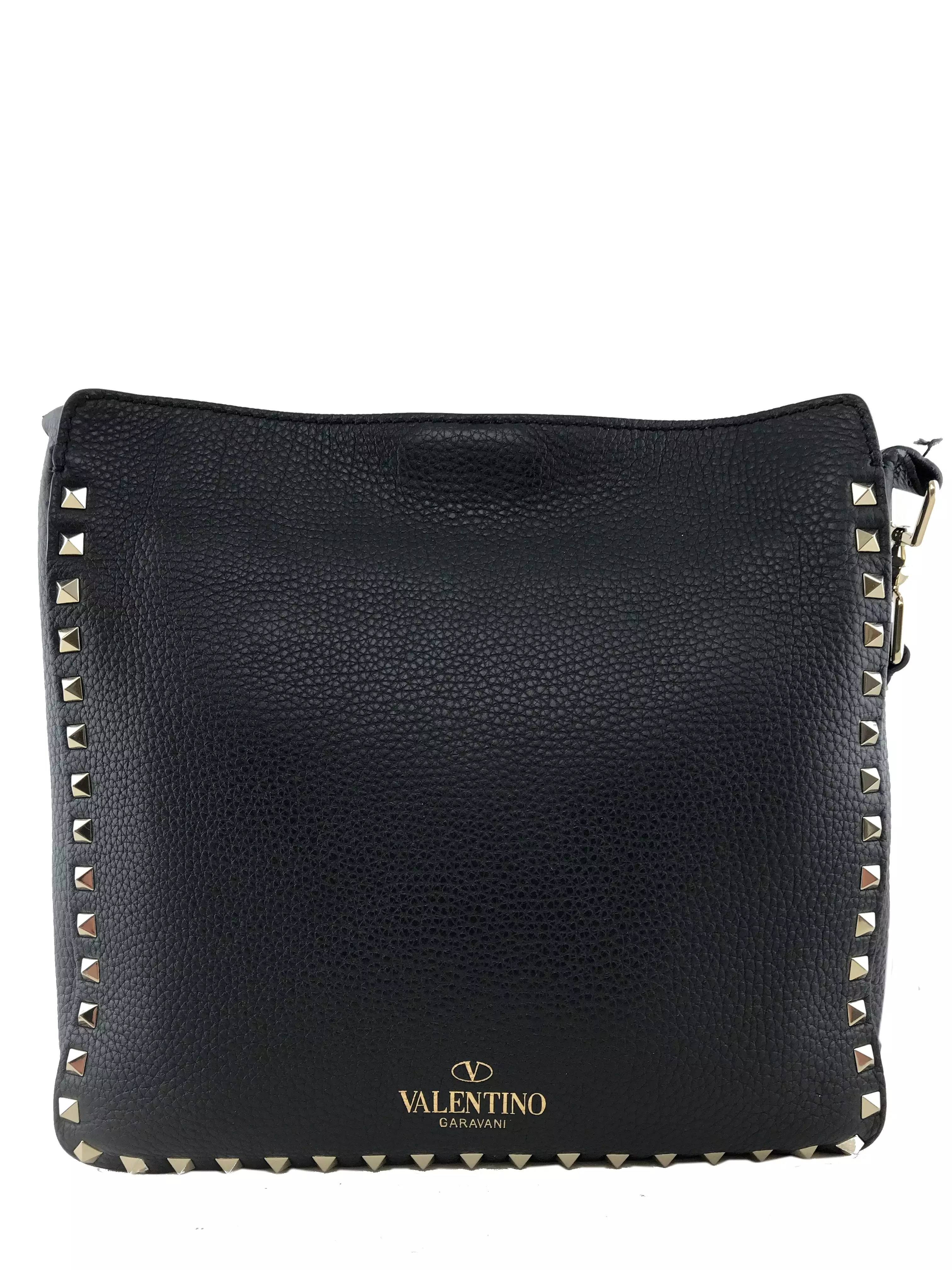 Valentino Rockstud Leather Hobo Messenger Bag