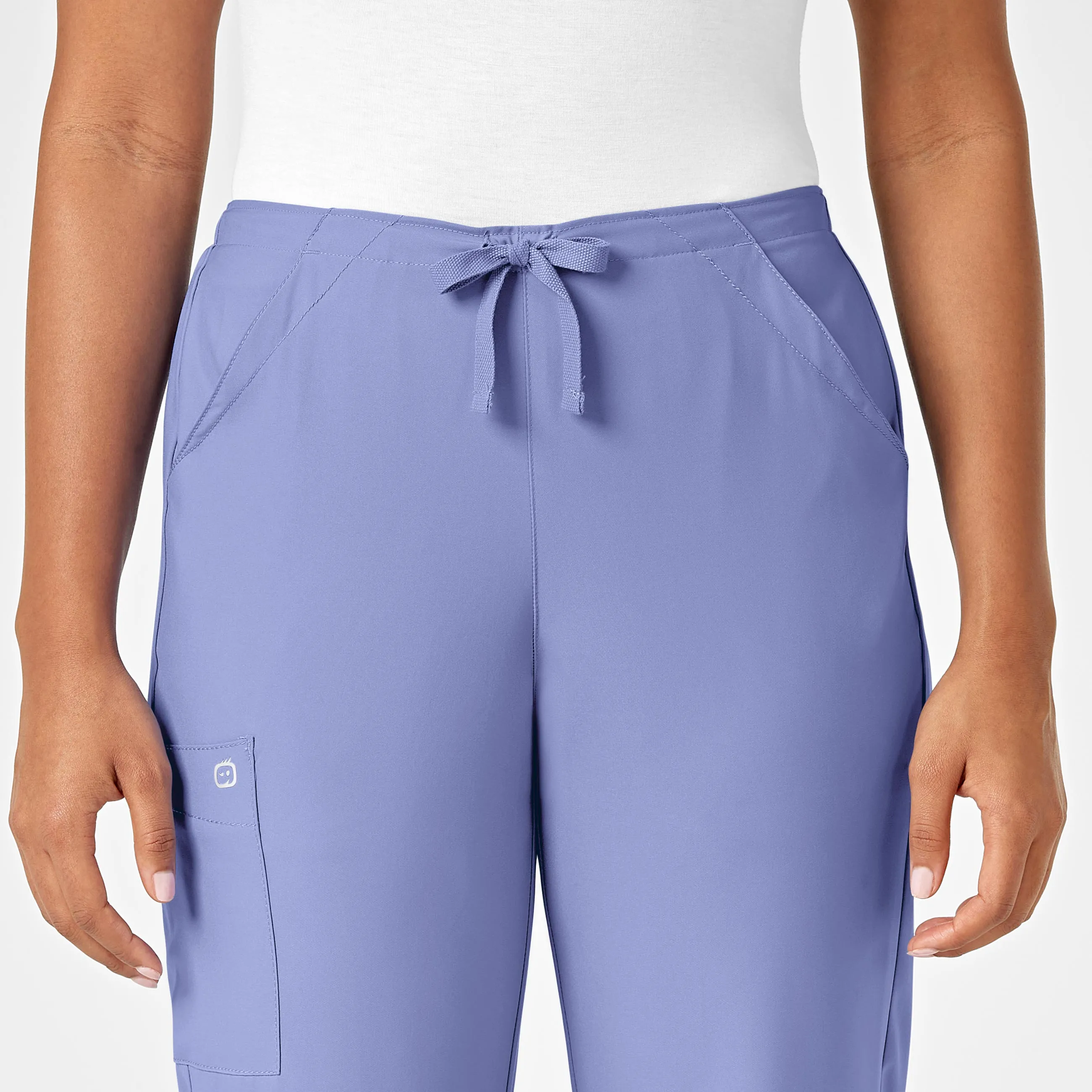 W123 Women's Drawstring Scrub Pant - Ceil Blue