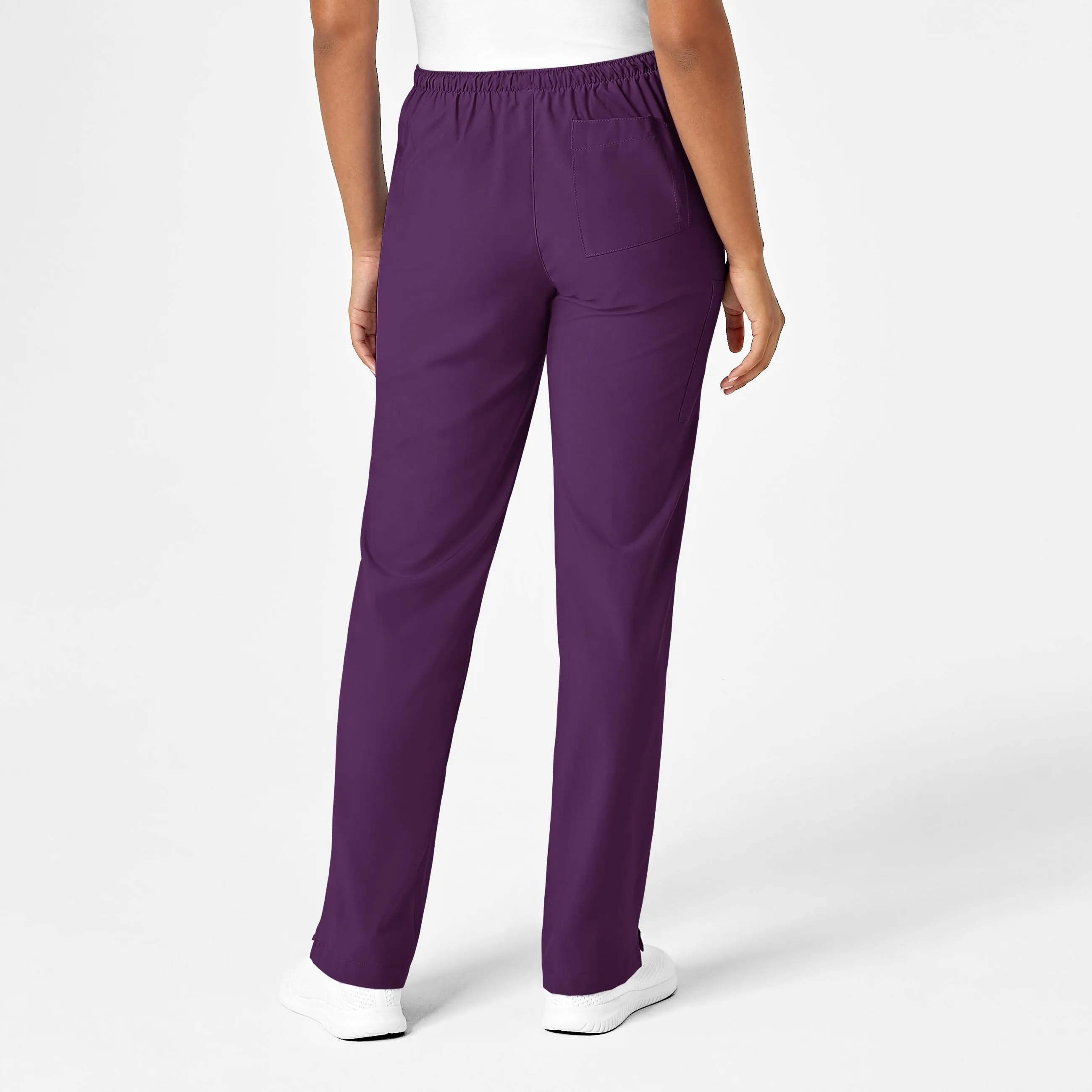 W123 Women's Drawstring Scrub Pant - Eggplant