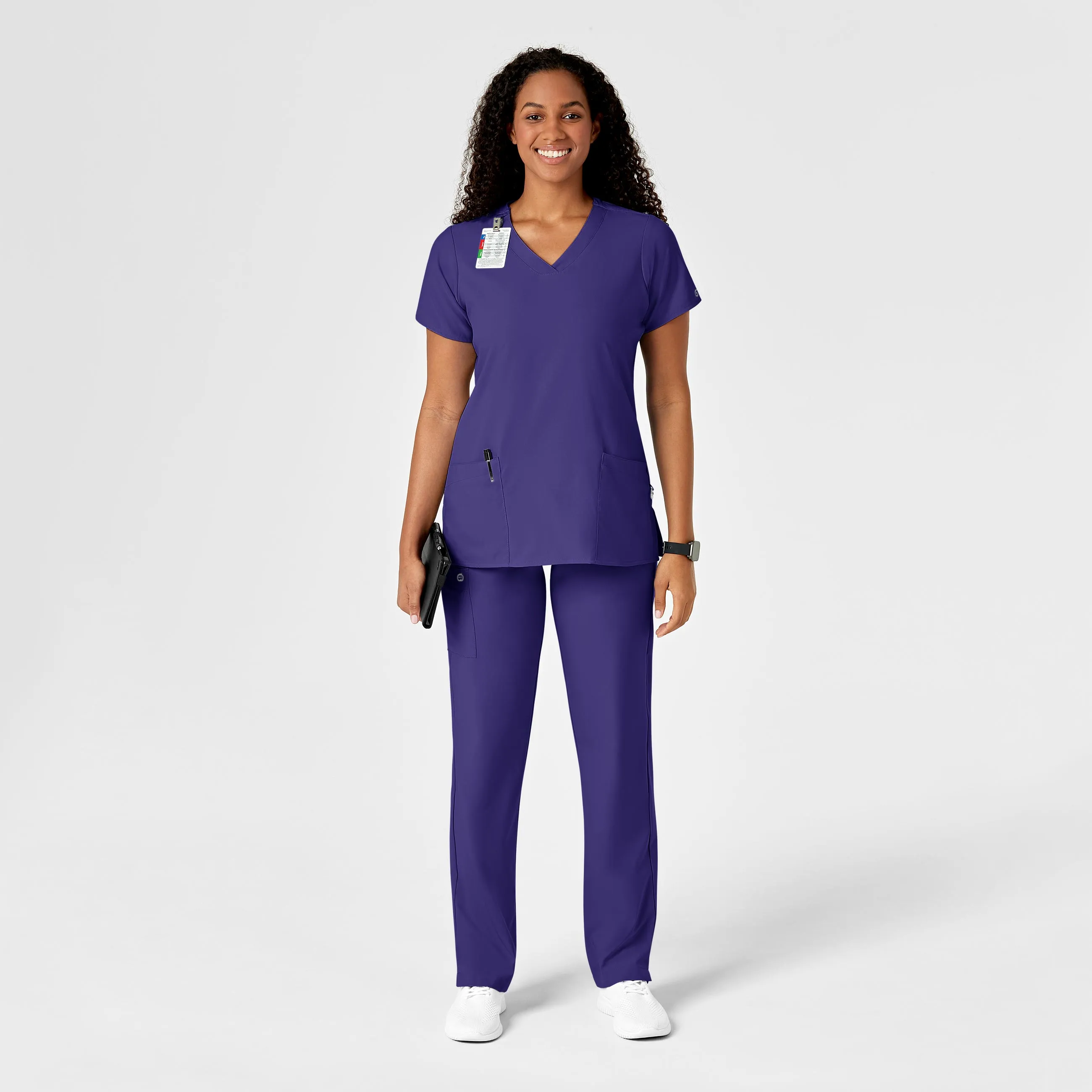 W123 Women's Drawstring Scrub Pant - Grape