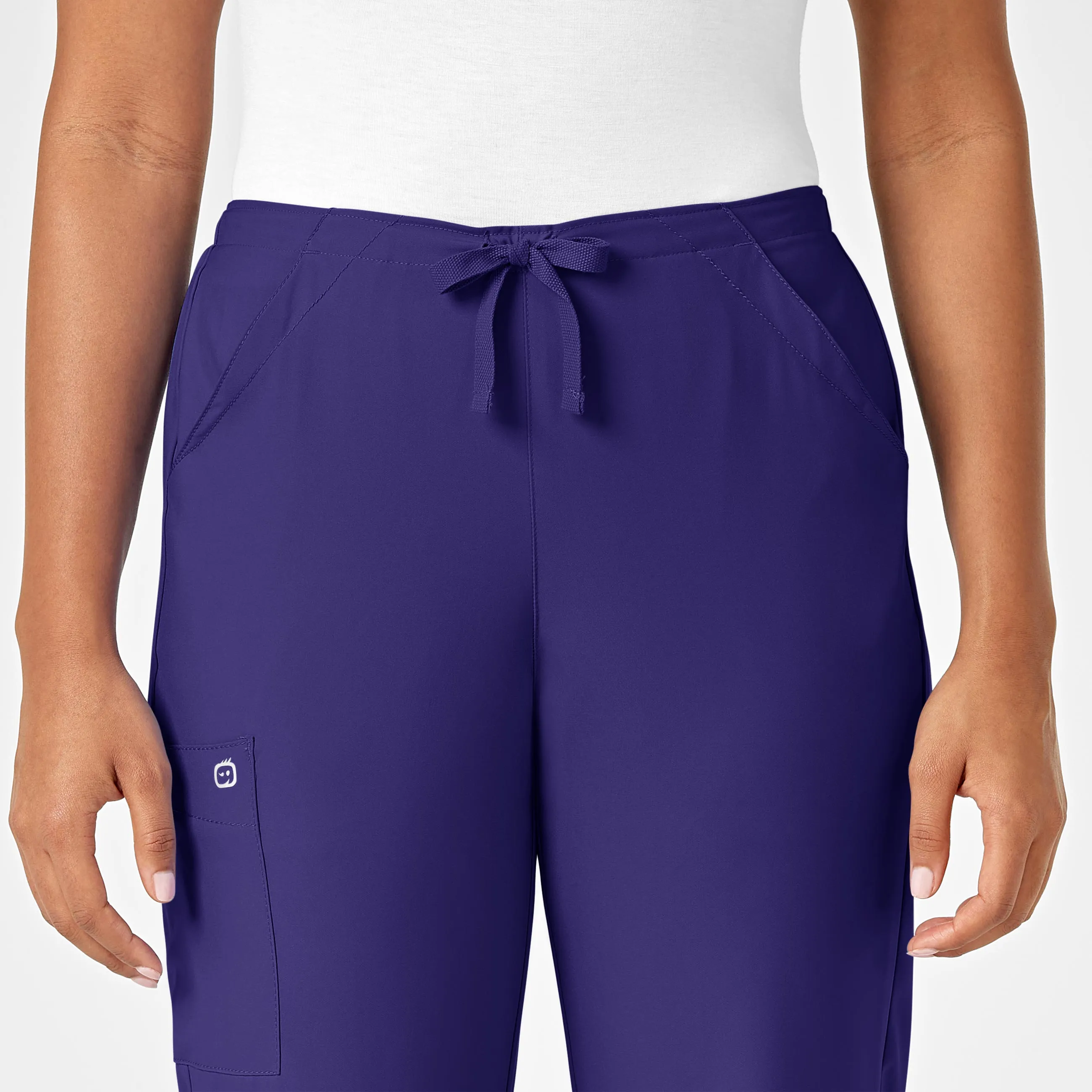 W123 Women's Drawstring Scrub Pant - Grape