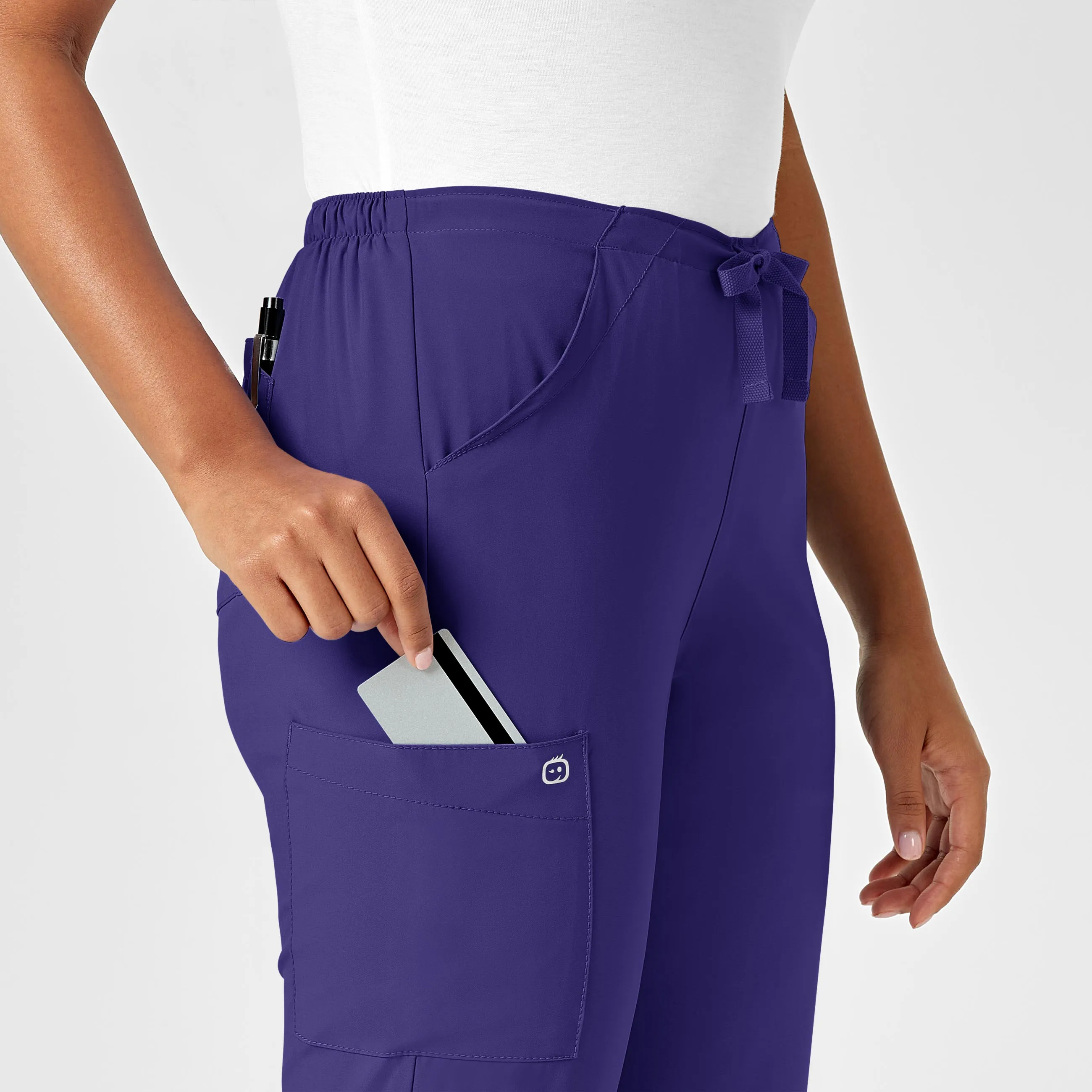 W123 Women's Drawstring Scrub Pant - Grape