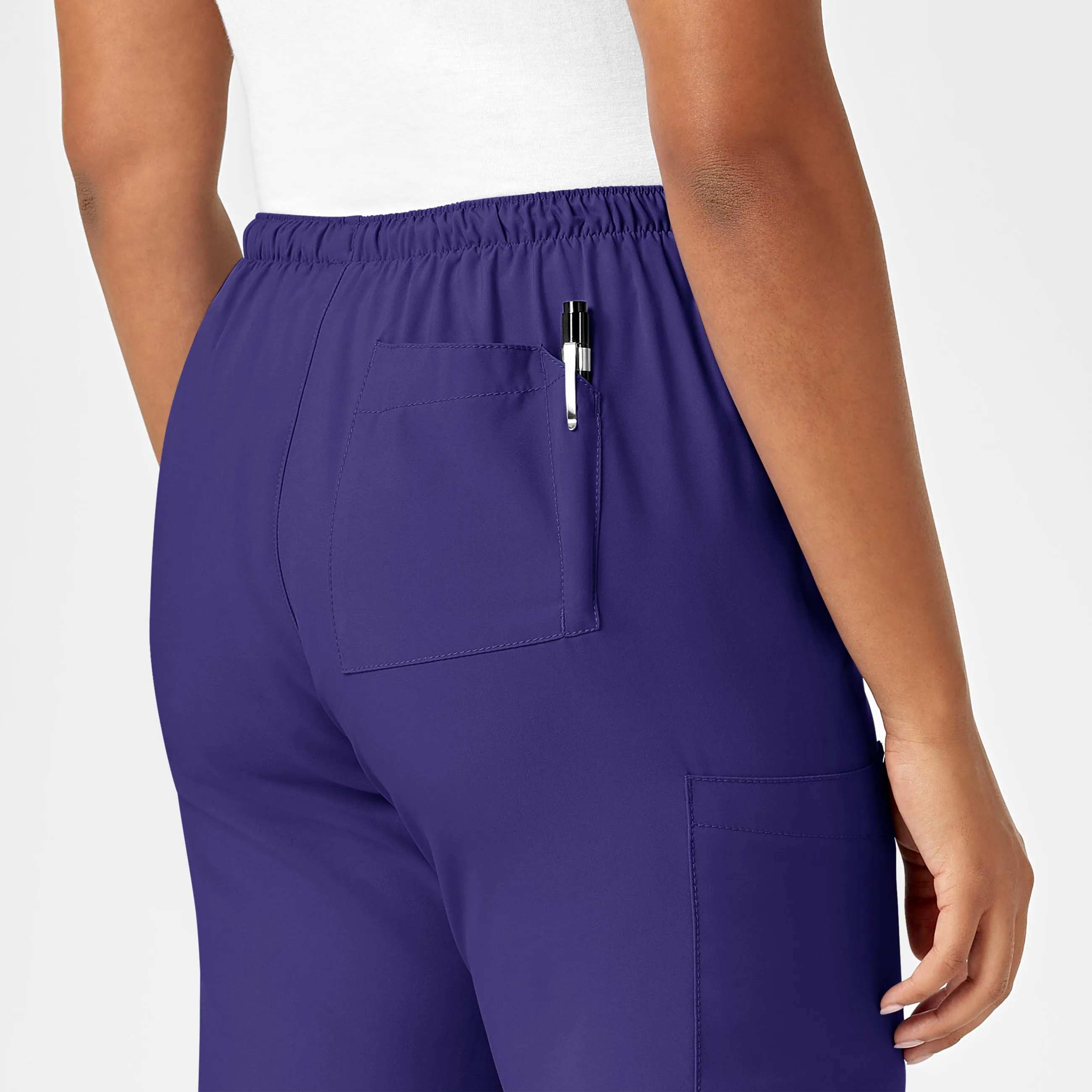 W123 Women's Drawstring Scrub Pant - Grape