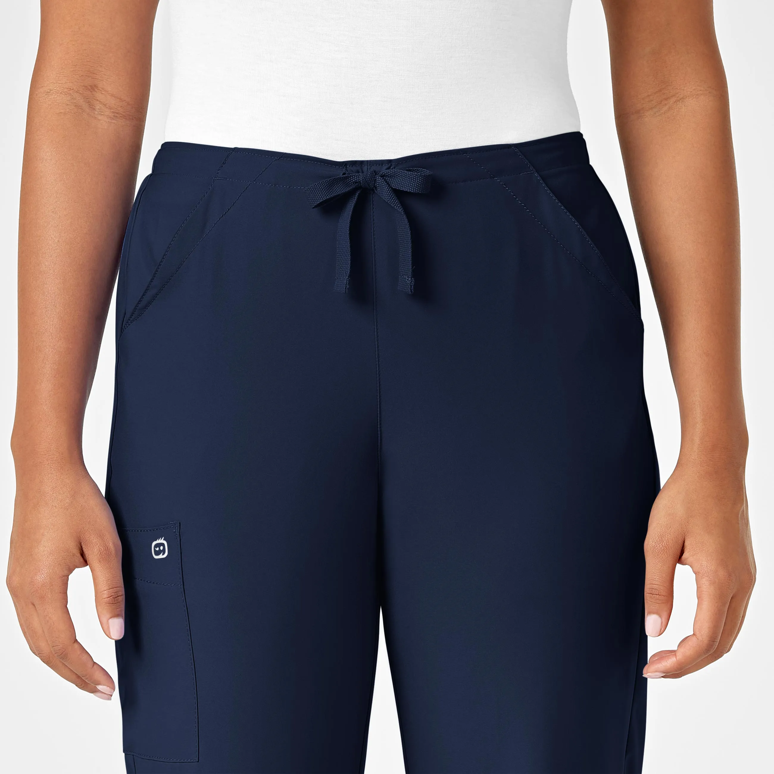 W123 Women's Drawstring Scrub Pant - Navy