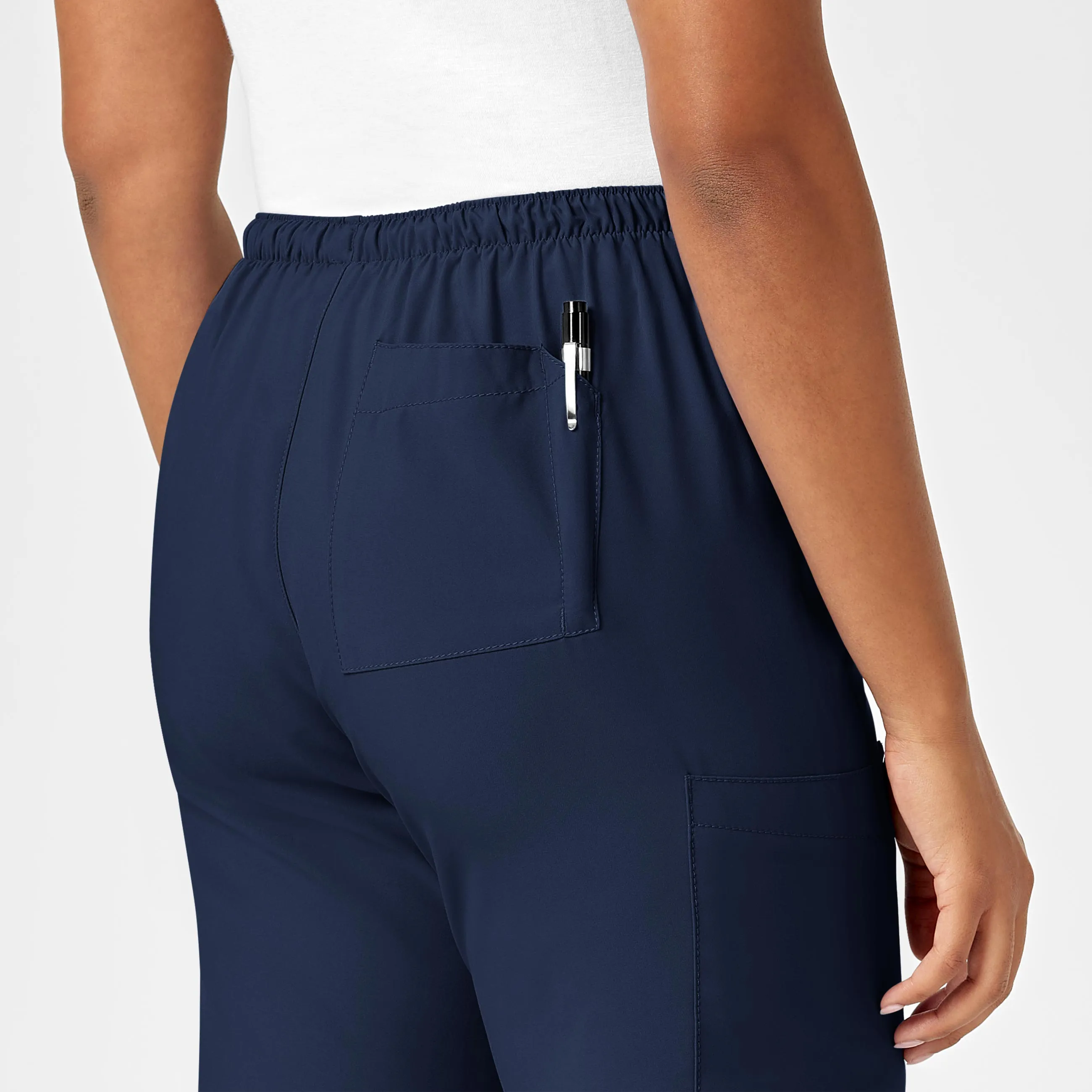 W123 Women's Drawstring Scrub Pant - Navy