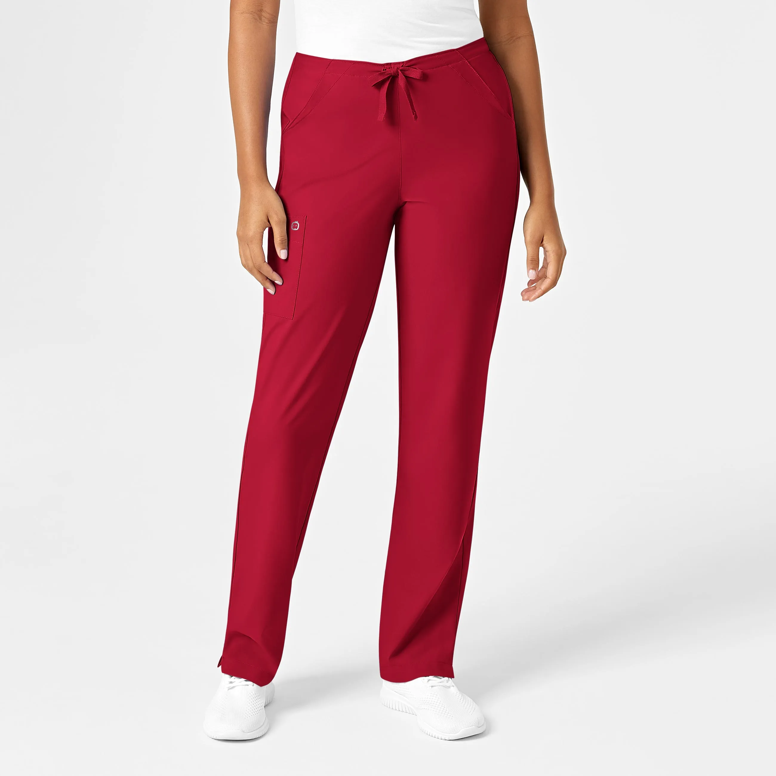 W123 Women's Drawstring Scrub Pant - Red