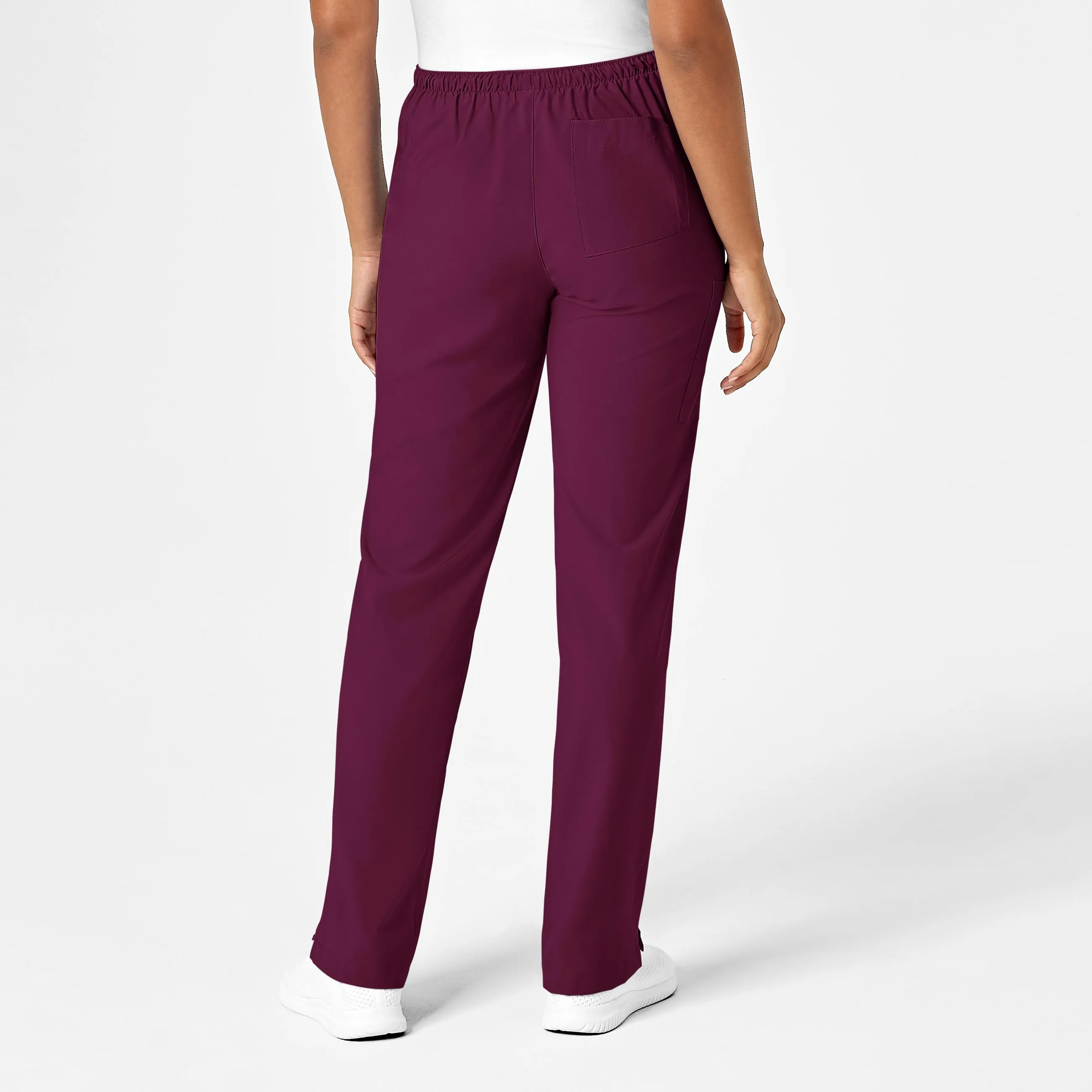 W123 Women's Drawstring Scrub Pant - Wine