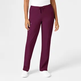 W123 Women's Drawstring Scrub Pant - Wine