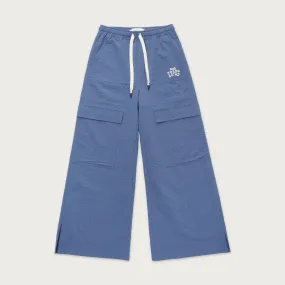 Womens Drawstring Loose Cargo Pant - Sky Blue