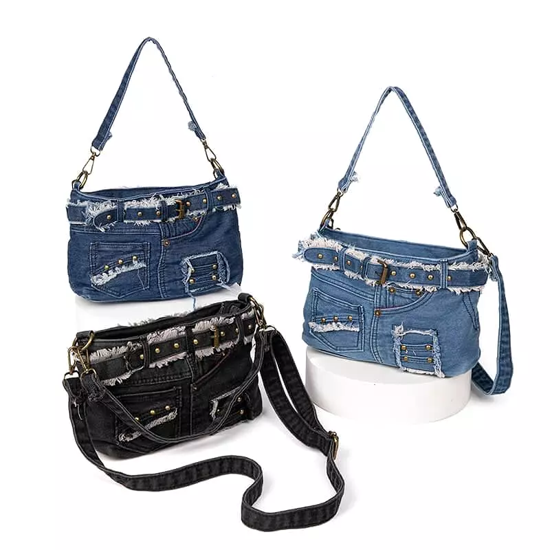 Women's Fashion Simple Denim Canvas Crossbody Bag