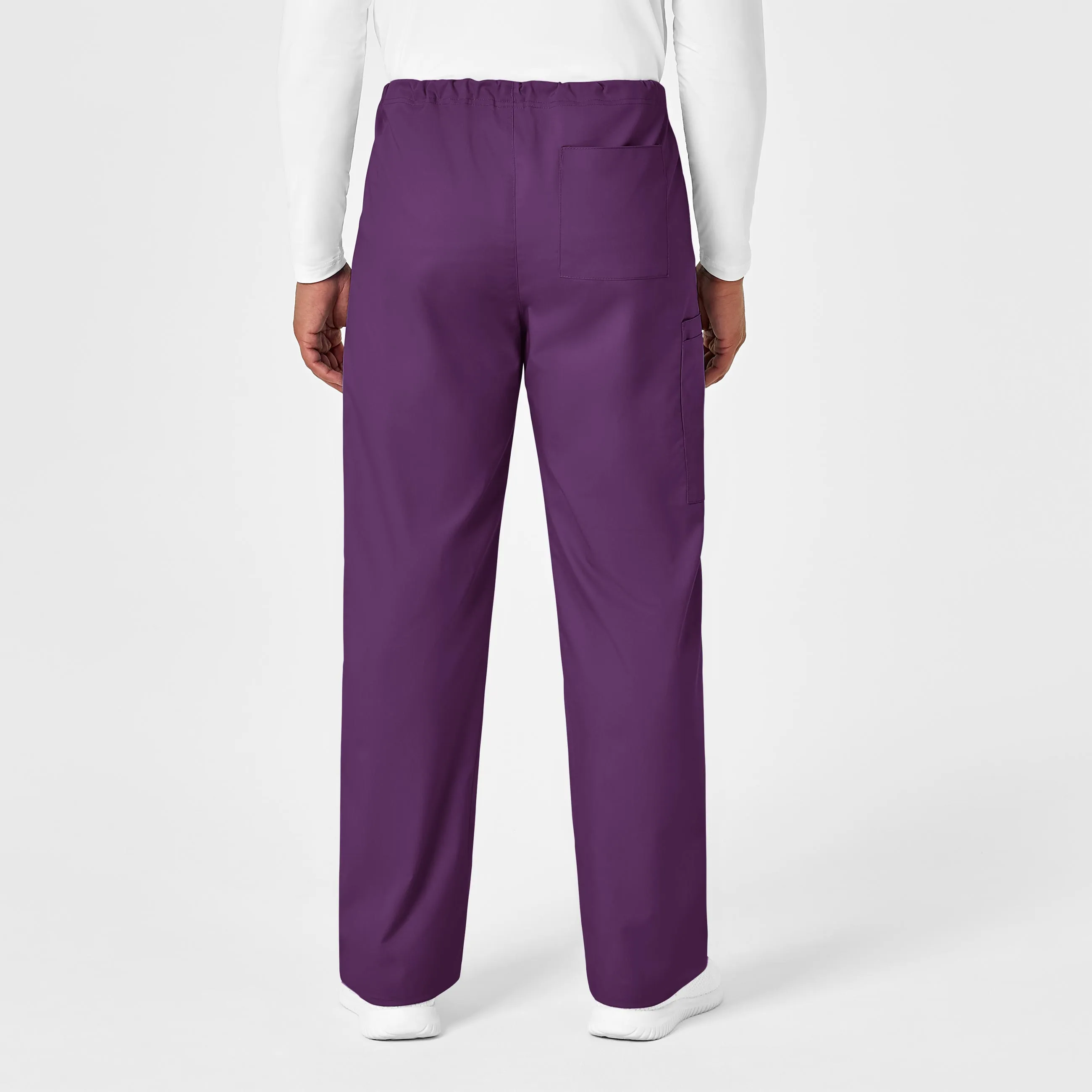 WonderWORK Unisex Drawstring Cargo Scrub Pant - Eggplant