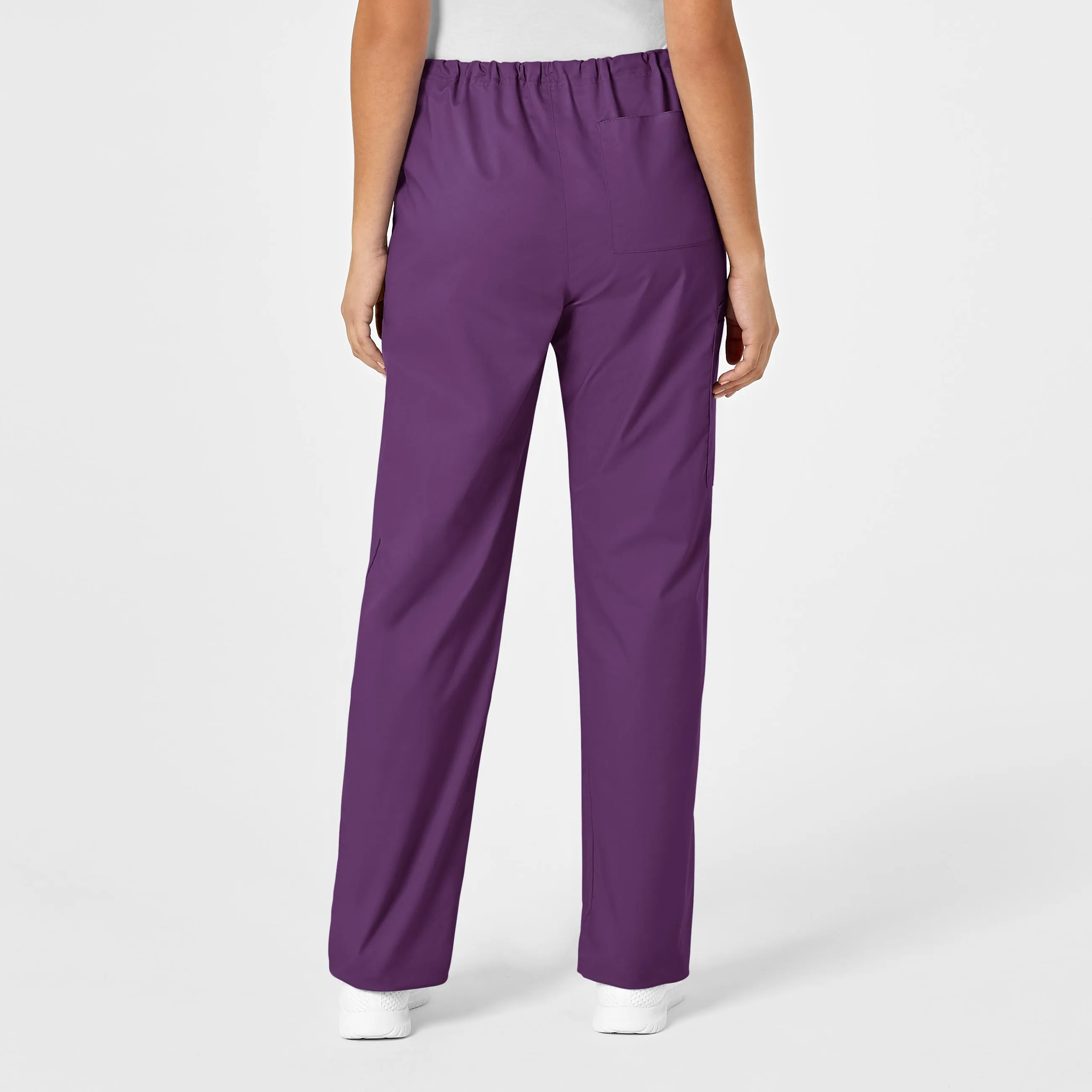 WonderWORK Unisex Drawstring Cargo Scrub Pant - Eggplant