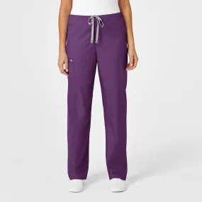 WonderWORK Unisex Drawstring Cargo Scrub Pant - Eggplant