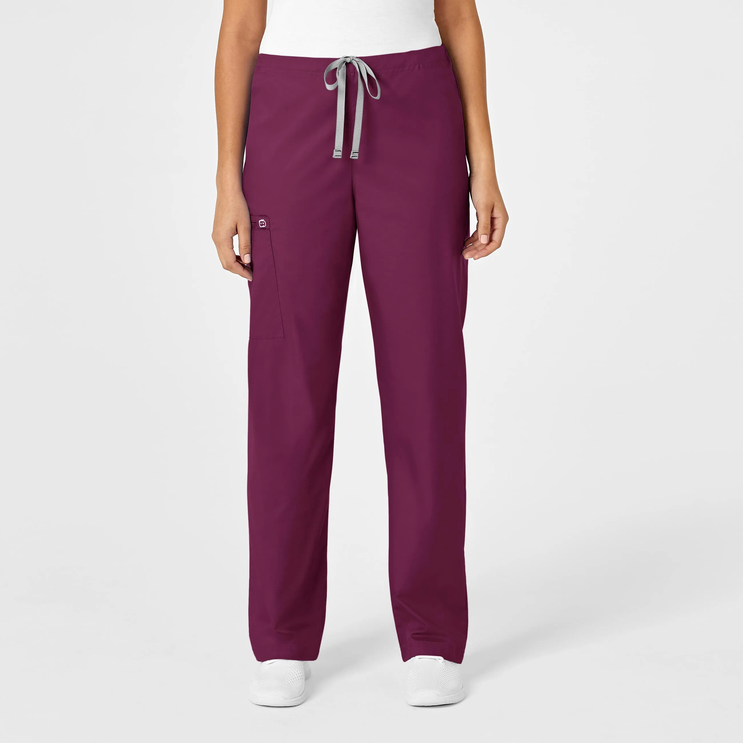 WonderWORK Unisex Drawstring Cargo Scrub Pant - Wine