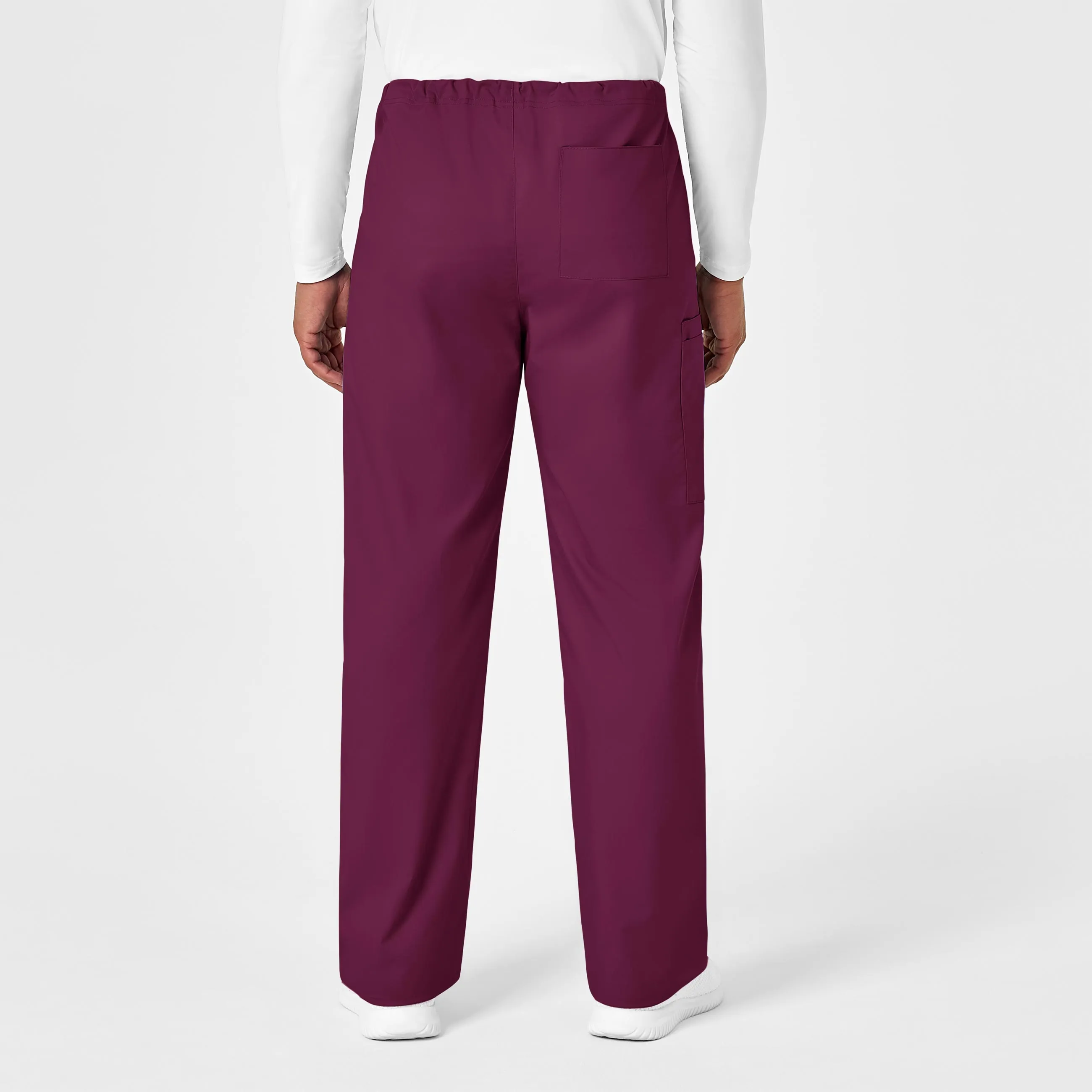 WonderWORK Unisex Drawstring Cargo Scrub Pant - Wine