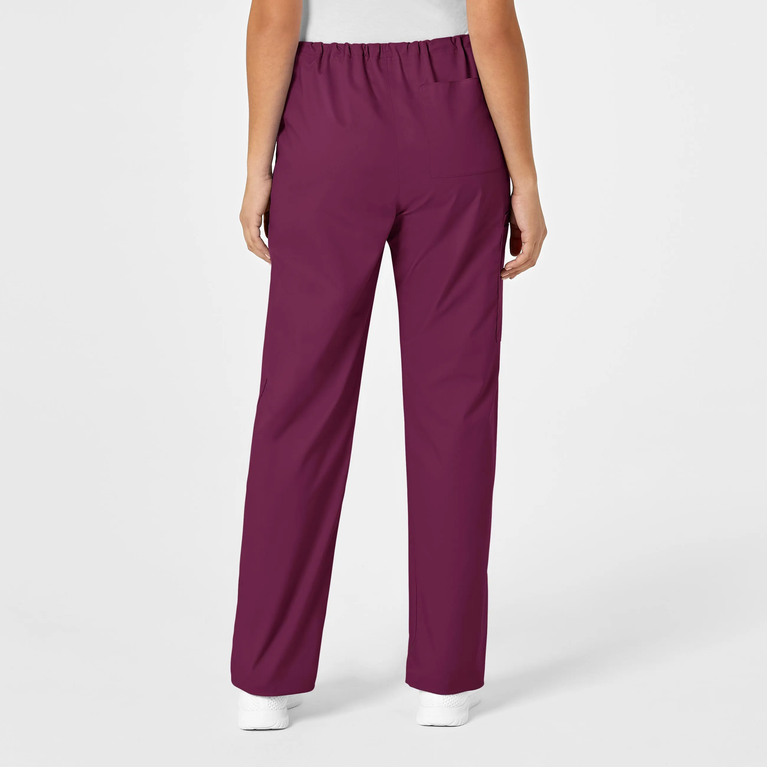 WonderWORK Unisex Drawstring Cargo Scrub Pant - Wine