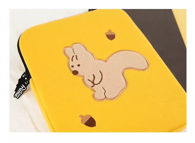 Yellow Orange Squirrel Acorn Laptop Sleeves iPad 11 13 15 inch Cases Protective Covers Purses Skins Handbags Square Cushion Carr